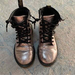 Dr. Martens Metallic Rose Gold Combat Boots